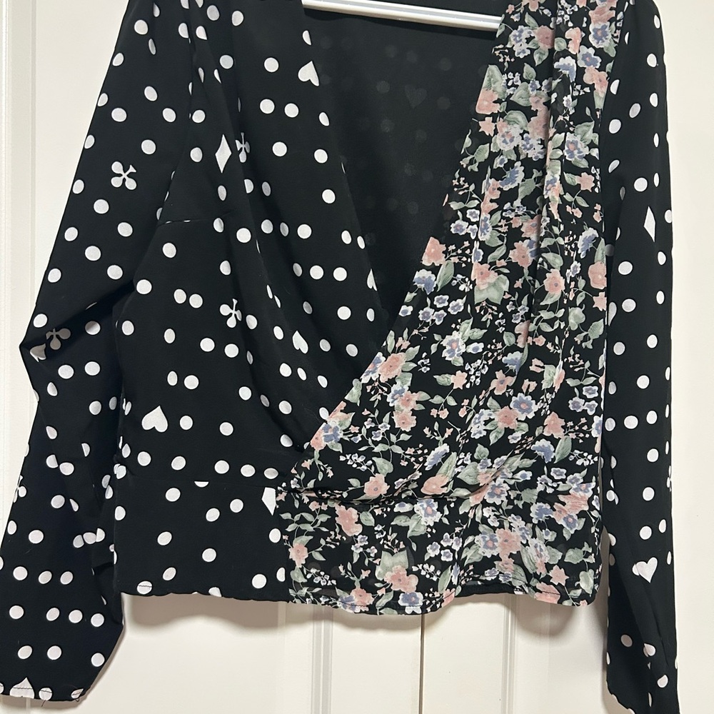 Missguided Black Polka Dot Top